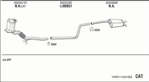 Fonos VWK114341BA - Система випуску ОГ autocars.com.ua