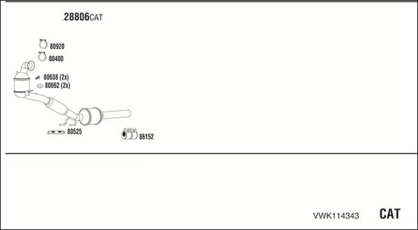 Fonos VWK114343 - Система випуску ОГ autocars.com.ua