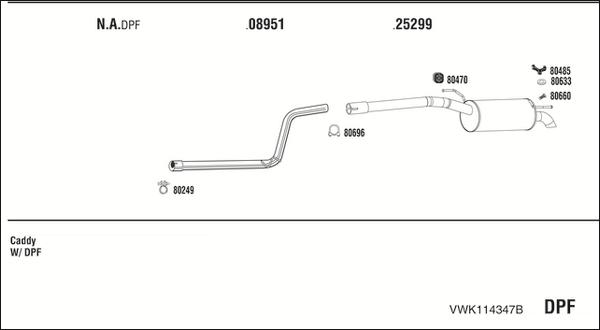 Fonos VWK114347B - Система випуску ОГ autocars.com.ua