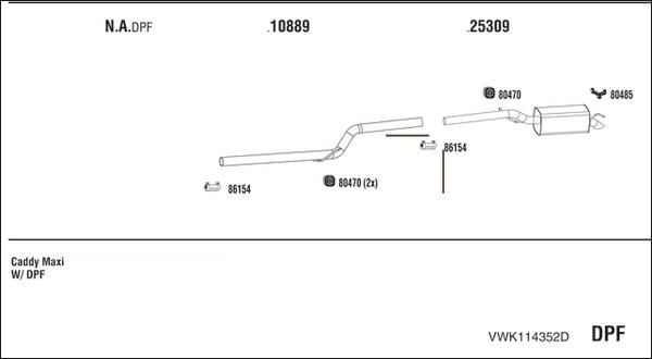 Fonos VWK114352D - Система випуску ОГ autocars.com.ua