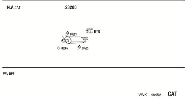 Fonos VWK114845A - Система випуску ОГ autocars.com.ua