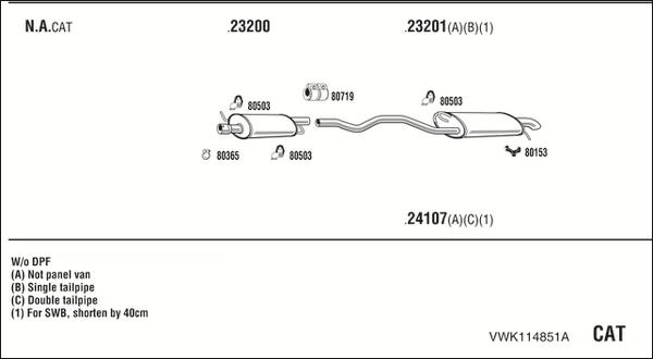 Fonos VWK114851A - Система випуску ОГ autocars.com.ua