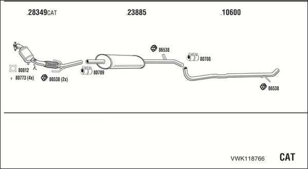 Fonos VWK118766 - Система випуску ОГ autocars.com.ua