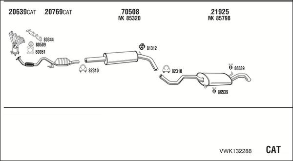 Fonos VWK132288 - Система випуску ОГ autocars.com.ua