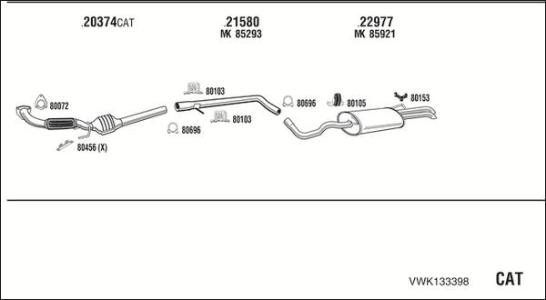 Fonos VWK133398 - Система випуску ОГ autocars.com.ua