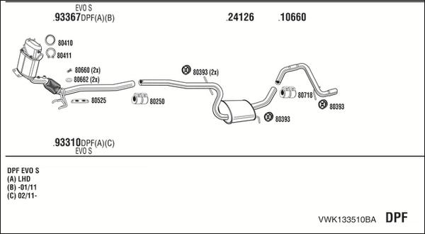 Fonos VWK133510BA - Система випуску ОГ autocars.com.ua
