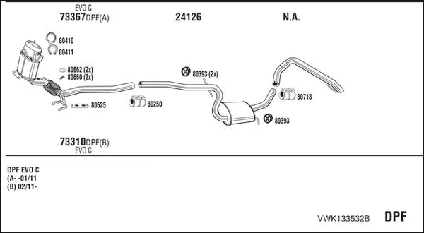 Fonos VWK133532B - Система випуску ОГ autocars.com.ua