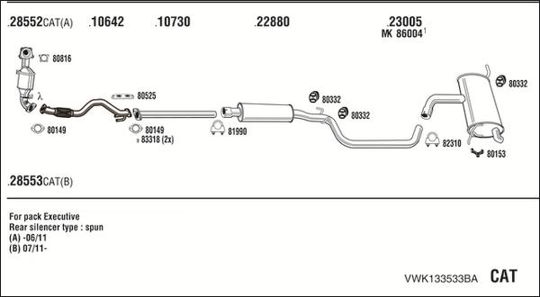 Fonos VWK133533BA - Система випуску ОГ autocars.com.ua