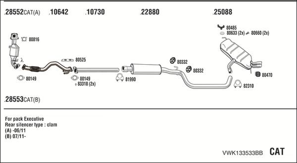 Fonos VWK133533BB - Система випуску ОГ autocars.com.ua