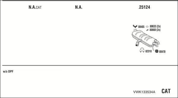Fonos VWK133534A - Система випуску ОГ autocars.com.ua