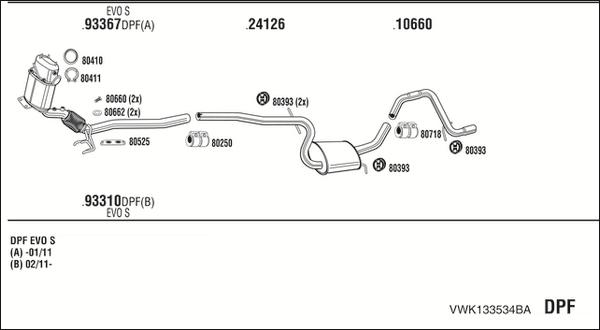 Fonos VWK133534BA - Система випуску ОГ autocars.com.ua