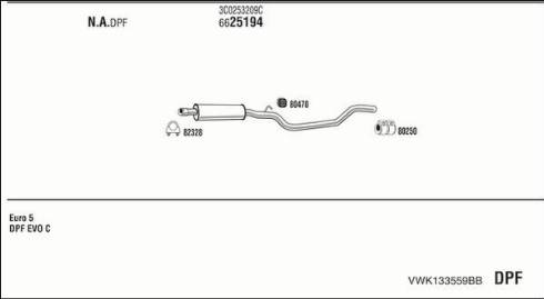 Fonos VWK133559BB - Система випуску ОГ autocars.com.ua