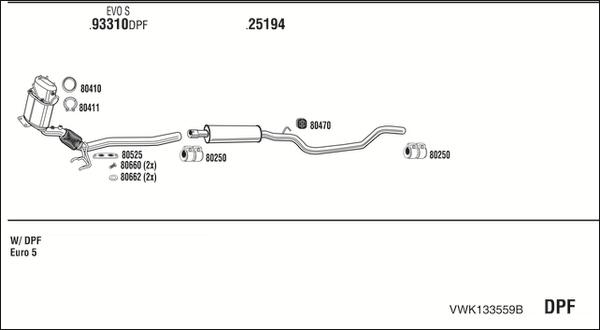 Fonos VWK133559B - Система випуску ОГ autocars.com.ua
