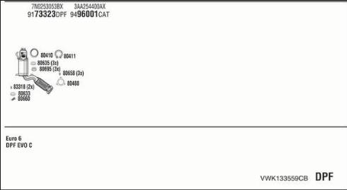 Fonos VWK133559CB - Система випуску ОГ autocars.com.ua