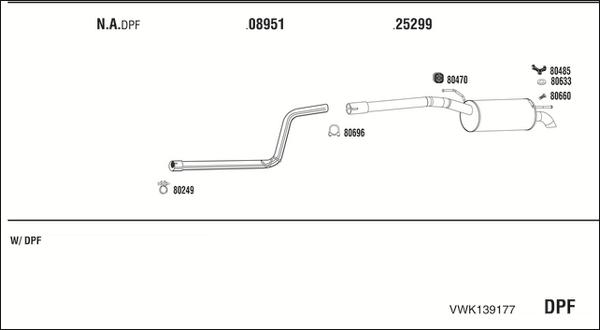 Fonos VWK139177 - Система випуску ОГ autocars.com.ua