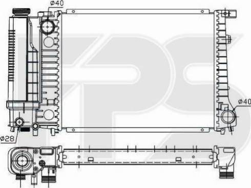 FPS FP 14 A17 - Радіатор, охолодження двигуна autocars.com.ua