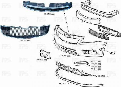 FPS FP 1711 994 - Решітка радіатора autocars.com.ua