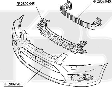 FPS FP 2809 945 - Усилитель бампера avtokuzovplus.com.ua