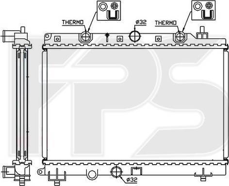 FPS FP 30 A07 - Радіатор, охолодження двигуна autocars.com.ua