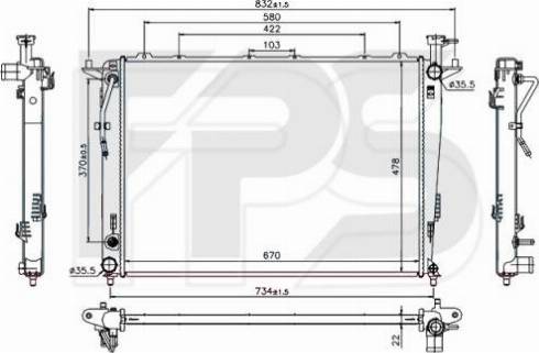 FPS FP 40 A272-X - Радіатор, охолодження двигуна autocars.com.ua