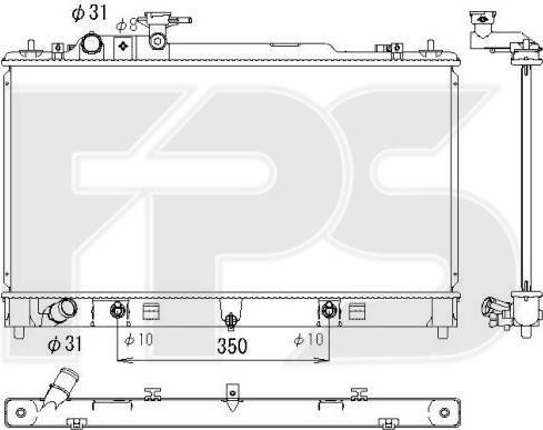 FPS FP 44 A1387-X - Радіатор, охолодження двигуна autocars.com.ua