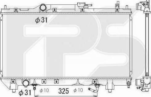 FPS FP 70 A1287 - Радіатор, охолодження двигуна autocars.com.ua