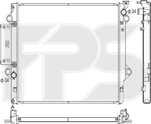 FPS FP 70 A1315 - Радіатор, охолодження двигуна autocars.com.ua