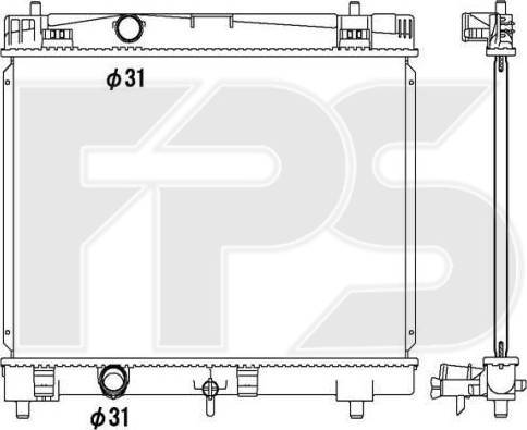 FPS FP 70 A1319 - Радиатор, охлаждение двигателя avtokuzovplus.com.ua