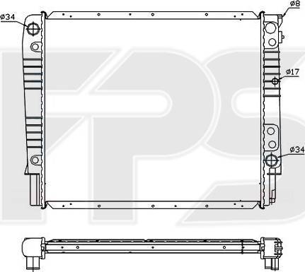 FPS FP 72 A485 - Радіатор, охолодження двигуна autocars.com.ua