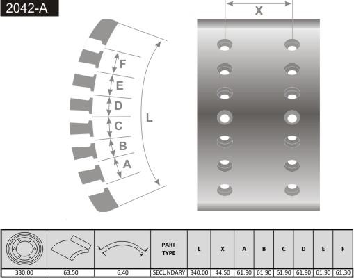 FRAS-LE 2042-A-X - Гальмівні колодки, барабанне гальмо autocars.com.ua
