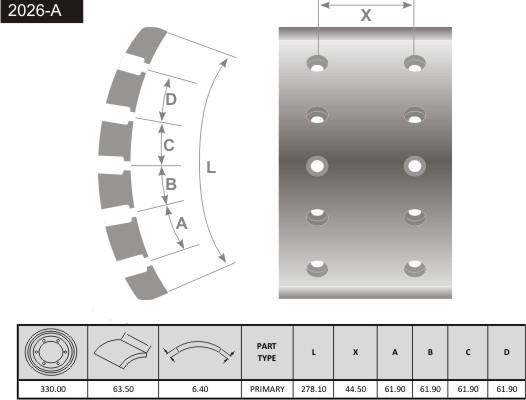 FRAS-LE 2042-A - Гальмівні колодки, барабанне гальмо autocars.com.ua