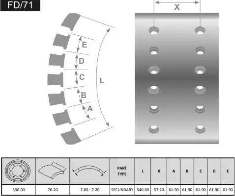 FRAS-LE FD/71-X - Гальмівні колодки, барабанне гальмо autocars.com.ua