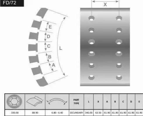 FRAS-LE FD/72-X - Гальмівні колодки, барабанне гальмо autocars.com.ua
