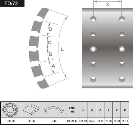 FRAS-LE FD/72 - Гальмівні колодки, барабанне гальмо autocars.com.ua