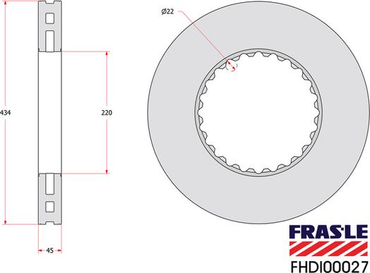 FRAS-LE FHDI00027 - Гальмівний диск autocars.com.ua