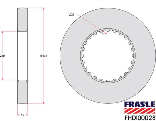 FRAS-LE FHDI00028 - Гальмівний диск autocars.com.ua