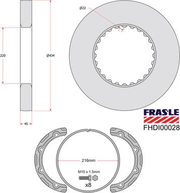 FRAS-LE FHDI00028 - Гальмівний диск autocars.com.ua