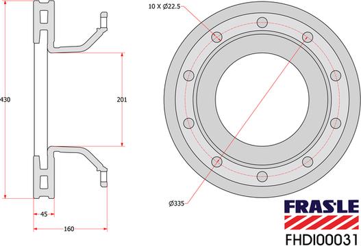 FRAS-LE FHDI00031 - Гальмівний диск autocars.com.ua