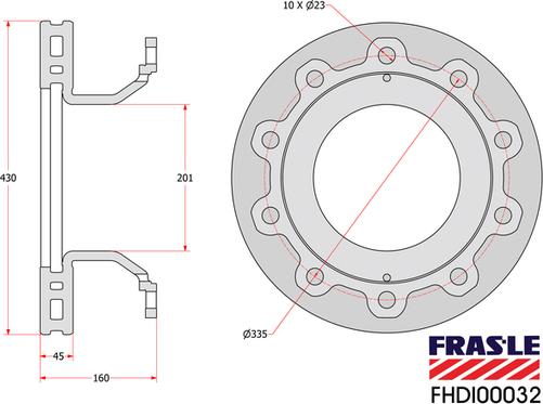 FRAS-LE FHDI00032 - Гальмівний диск autocars.com.ua