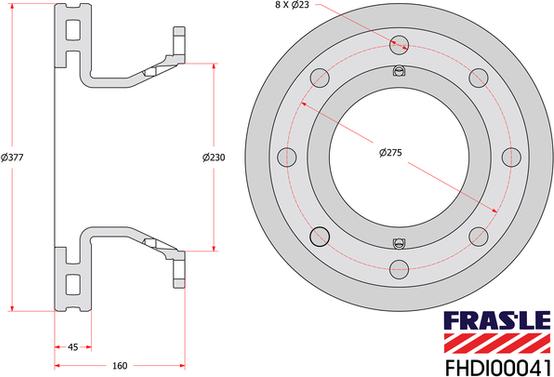 FRAS-LE FHDI00041 - Гальмівний диск autocars.com.ua