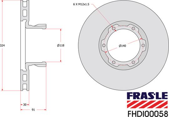 FRAS-LE FHDI00058 - Гальмівний диск autocars.com.ua