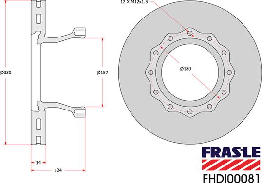 FRAS-LE FHDI00081 - Гальмівний диск autocars.com.ua