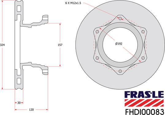 FRAS-LE FHDI00083 - Гальмівний диск autocars.com.ua