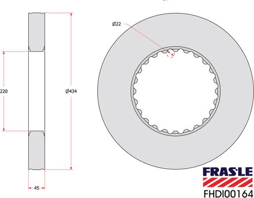 FRAS-LE FHDI00164 - Гальмівний диск autocars.com.ua