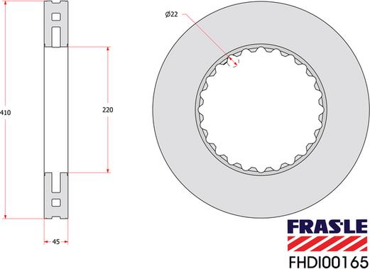 FRAS-LE FHDI00165 - Гальмівний диск autocars.com.ua