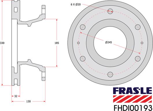 FRAS-LE FHDI00193 - Гальмівний диск autocars.com.ua