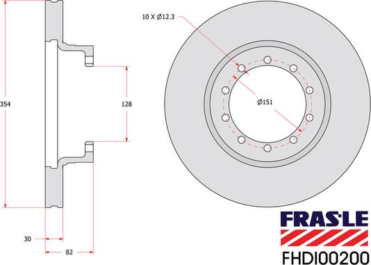 FRAS-LE FHDI00200 - Гальмівний диск autocars.com.ua