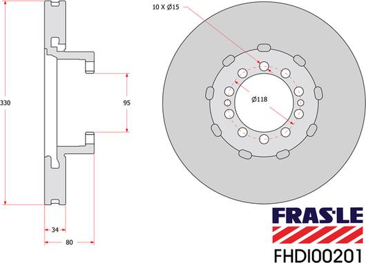 FRAS-LE FHDI00201 - Гальмівний диск autocars.com.ua