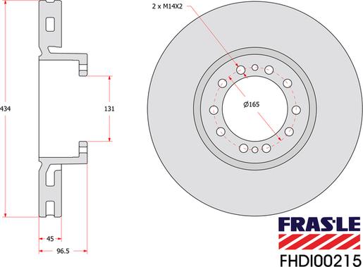 FRAS-LE FHDI00215 - Гальмівний диск autocars.com.ua