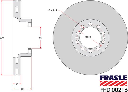 FRAS-LE FHDI00216 - Гальмівний диск autocars.com.ua